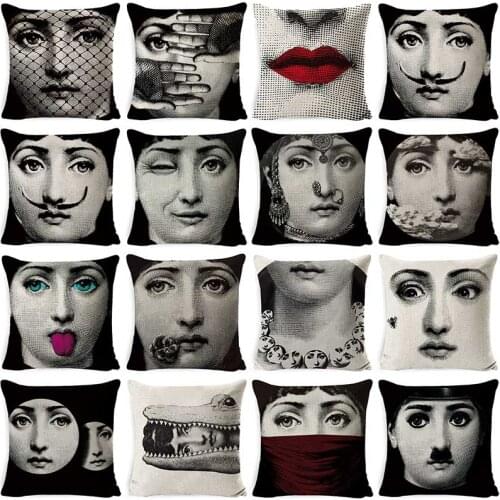 Black and white classic series pillow creative girl printing polyester pillow bedroom decoration car cushion