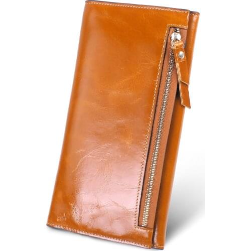 Genuine Leather Women Wallet New Style Female Portomonee Fashion Money Bags Zipper Card Holder Coin Purse High Capacity