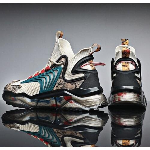 Summer man shoes fashion tennis basketball mesh sneakers for men high quality Breathable High street Thick-soled mens shoes