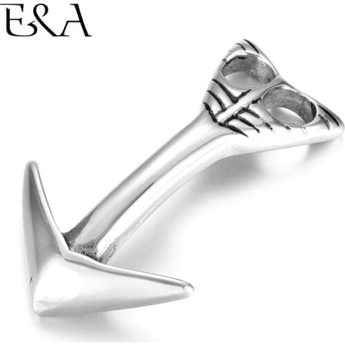 Stainless Steel Bracelet Anchor Hooks Curved Arrow Double Hole 6mm Leather Connector Jewelry Clasp Making Findings DIY Supplies