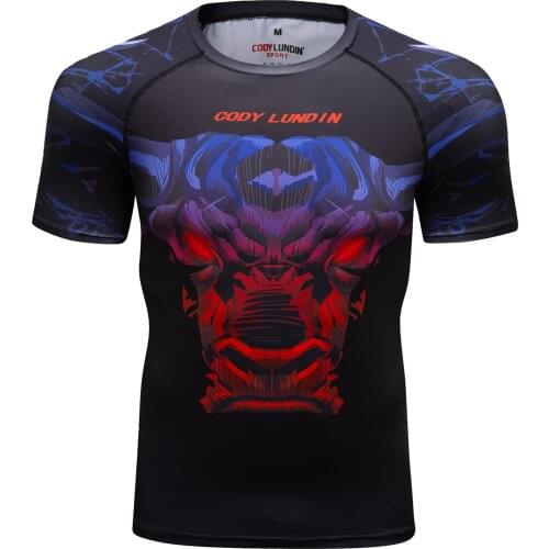 Fashion Sportswear Custom Design Sublimation Cool Style Rash Guard Short Sleeve BJJ t-shirt