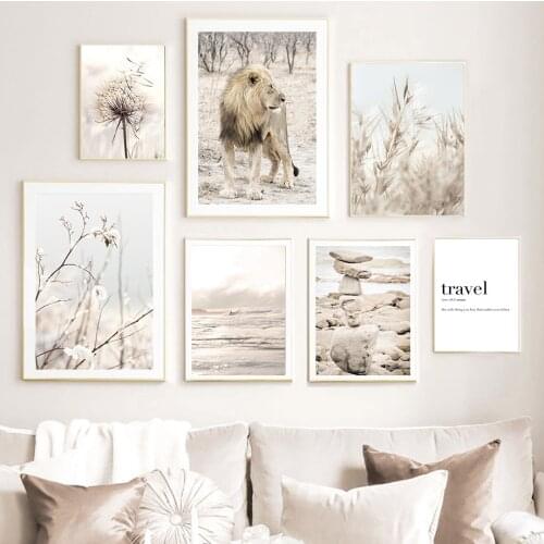 Sea Reed Lion Dandelion Horse Magnolia Wall Art Canvas Painting Nordic Posters And Prints Wall Pictures For Living Room Decor