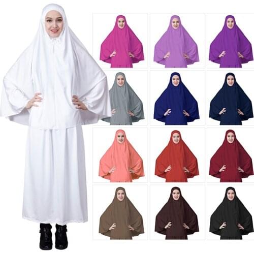 Muslim Prayer Garment Sets Women Hooded Tops and Skirts Hijab Dress Abaya Islamic Clothing Dubai Jurken Abayas Two Piece Sets