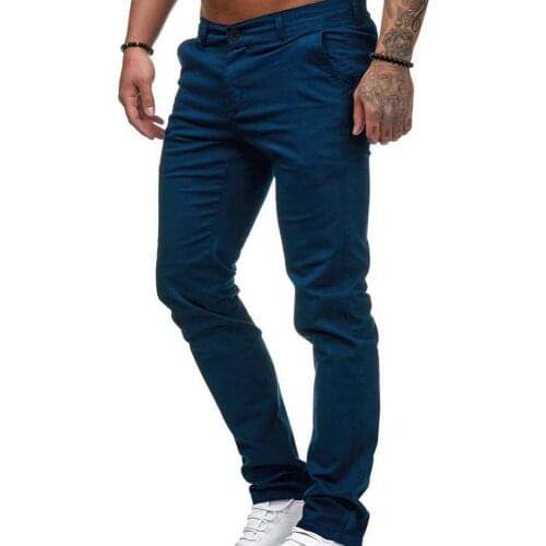 Men Pants Travel Office Men\s Casual Solid Color Straight Pants Slim-Fit Long trousers Comfortable Men Trousers 2021