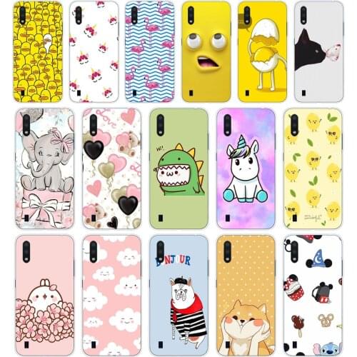 105AA Lovely animals Soft Silicone Tpu Cover phone Case for Samsung Galaxy A01 A10 2019 A20 A20E A20S M11 M21 case