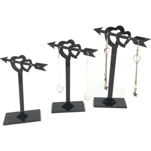 Set of 3PCS Display Tree Jewelry Earrings High End Black Acrylic Stand For Earring Trade Show Gallery Store Exhibit Presentation