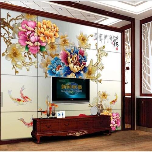 3D Peony flower Photo Wallpaper Mural Wallpapers for Living Room Bedroom 3 d Wall Paper Murals Wall Art Decor murales para pared