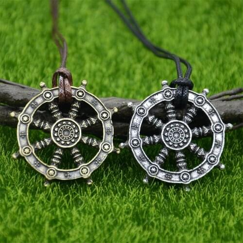 Nostalgia Wheel Of Life Samsara Buddhist Talisman And Amulet Vintage Pendant Buddha Necklace Dharma Religious Indian Jewelry