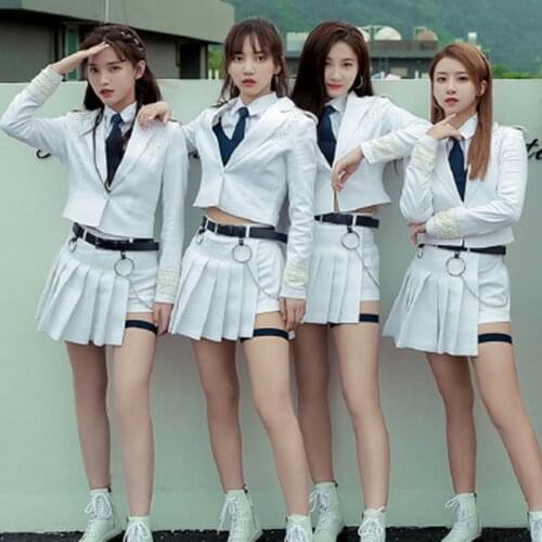 2021 New Girls Jazz Dance Clothes White/Red/Black Skirt Kids/Adult Hip Hop Dance Clothing Street Dance Performance Skirt DWY5395