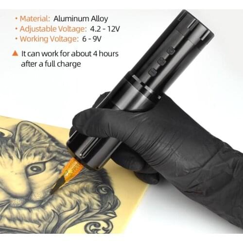 Portable Wireless Tattoo Machine Pen 2000mAh Lithium Battery Power Supply LED Digital Display Tattoo Equipment