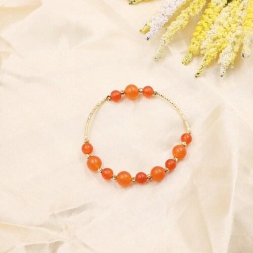 Trendy Natural Stone Jades Bracelet Crystal Beads Strand Elestic Rope Bracelets for Women Bangles Gifts Wrist Jewelry 7.5" B299