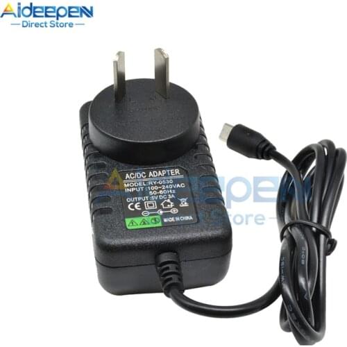 AC 100V-240V to DC 5V 3A 15W Power Supply Charger Adapter AC-DC Converter Transformers 3000mA Micro USB EU Plug Cable Length 1M