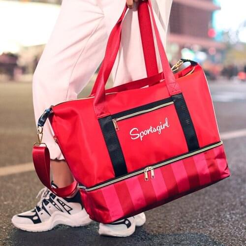 Womens Waterproof Swimming Beach Bag Large Sports Gym Handbag Lightweight Dry-Wet Separation Travel Luggage Duffle