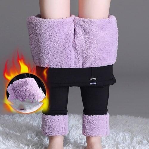 2021 Winter Thickening Pencil Pants Y2K Elastic High Waist Fleece Warm OL Pants Women Casual Fall Outerdoor Black Trousers P221