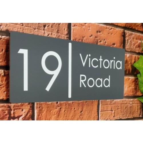 House Sign Plaque Personalised Street Name Number Contemporary Acrylic Large