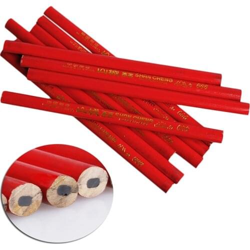 10Pcs 175mm Carpenters Pencils Black Lead For DIY Builders Joiners Woodworking