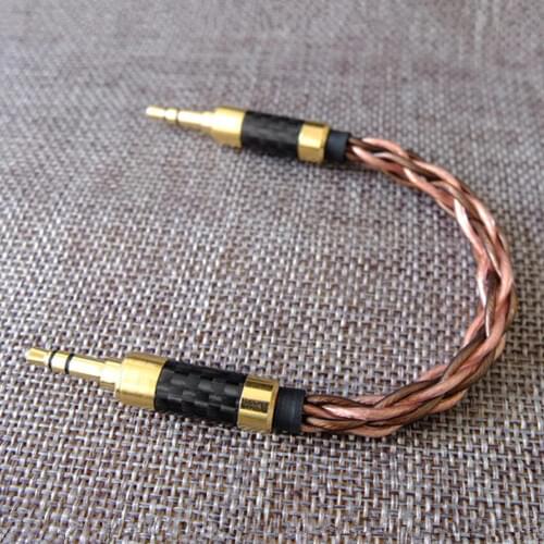 100% New 10cm AUX Cable 3.5mm Male to 3.5mm Male 8 core braided Stereo Audio Cable For Walnut V2/V2S Zishan Z1/Z2 Amplifier MP3