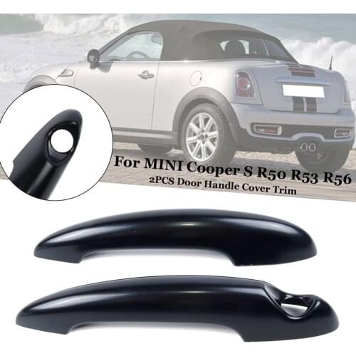 2pcs Auto Car Door Handle Covers Trim Decor Black Car Accessories For MINI Cooper S R50 R53 R56 Door Handle Cover Car Styling