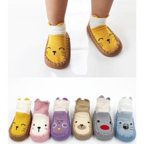 2018 New Baby Floor Socks Non-slip Baby Toddler Shoes Newborn Soft Bottom Socks Shoes Cotton Cartoon Children Socks