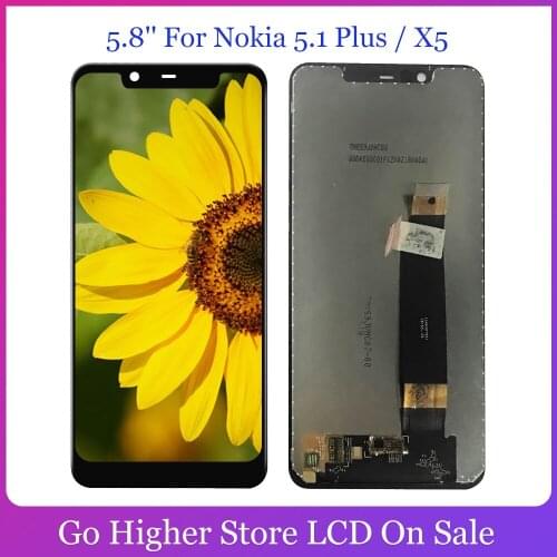 5.8'' For Nokia 5.1 Plus / Nokia X5 Lcd TA-1102 TA-1105 TA-1108 TA-1109 TA-1112 TA-1120 LCD Display Digitizer Touch Screen