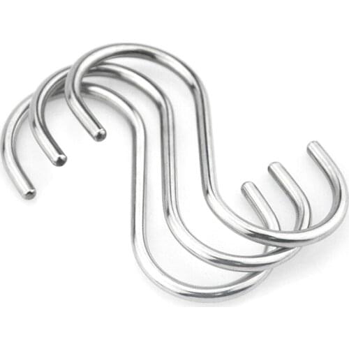 5 Pcs S Shaped Hooks Heavy Duty Kitchen Spoon Pan Pot Utensils Hangers Clasp Over The Door Closet Clothes Rack Hook