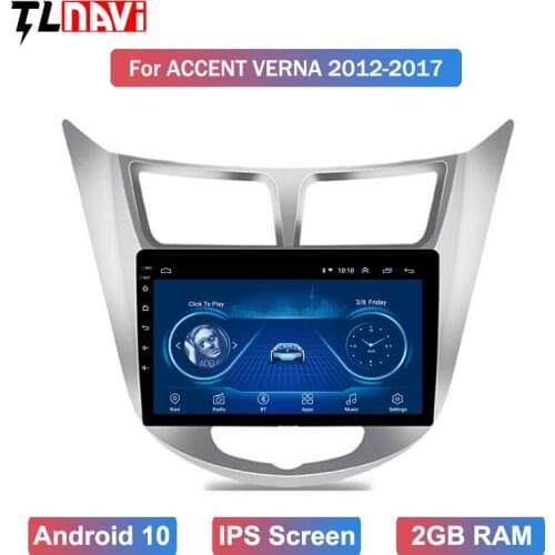 9'' IPS Android 10 car DVD player for modern Solaris accent Verna 2011-2016 radio recorder Gps WIFI usb DAB+ audio