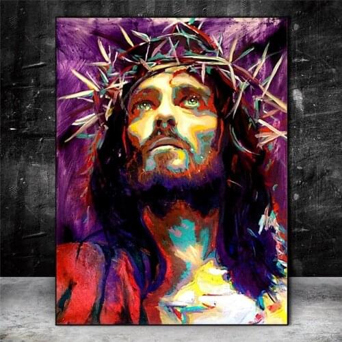Abstract Portrait Of Jesus Canvas Paintings On the Wall Art Posters And Prints Jesus Art Canvas Pictures For Living Room Cuadros