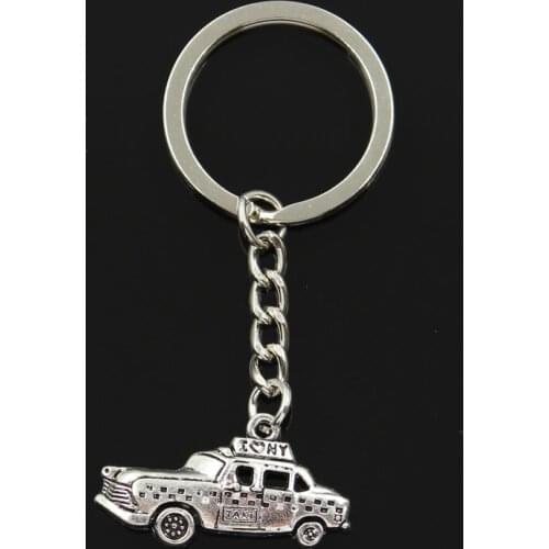 Keychain 18x32mm New York Taxi Pendants DIY Men Jewelry Car Key Chain Ring Holder Souvenir For Gift