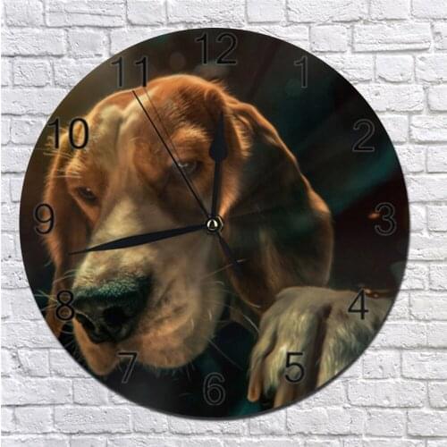 Numeral Digital Dial Mute Silent Fashion Digital Clocks Dogs Pattern Battery Operated Clocks children wall clocks Home Kitchen