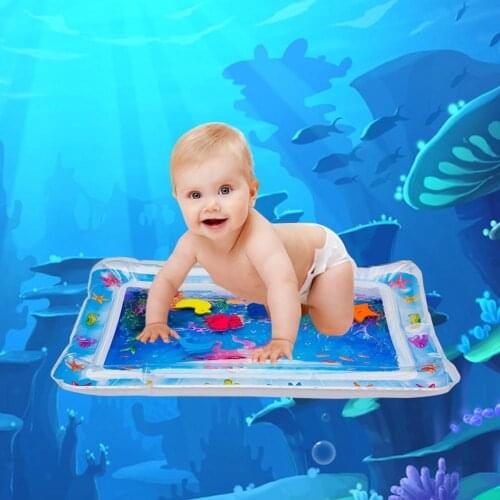 Baby Toddler Inflatable Play Mats Toys Foldable Cartoon Kids Water Play Mat Inflatable Thicken PVC Infant Gym Play Mat Toys