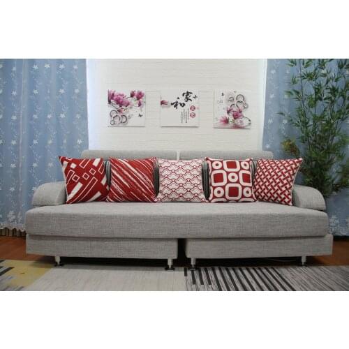 Sofa Cushion Digital Printed Short Fleece Cushion Home Automobile Office Waist Pillow