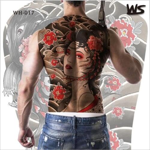 Mens temporary tattoo large big size full back tattoo dragon wolf lion king tattoo sticker sexy body art stickers women beauty