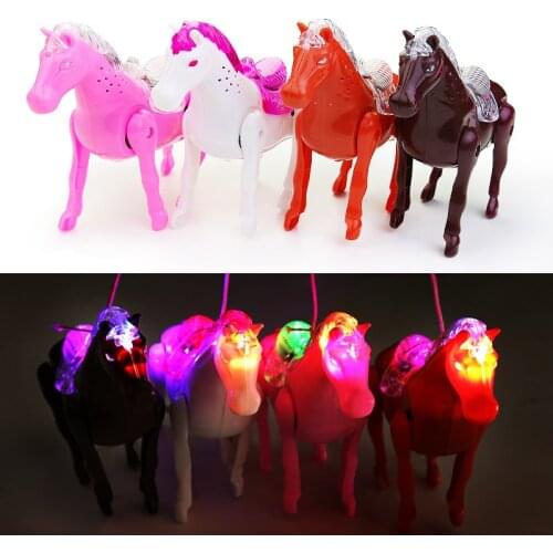 2020Pop Sale Electric Music Walking Horse Toys Parent-child Interactive LED Light Glow Electronic Pets Toy As Children Gift
