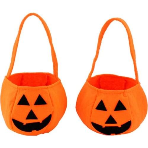Halloween holiday smile pumpkin bag kids candy bag children handbag birthday party supplies trick or treat LX4765