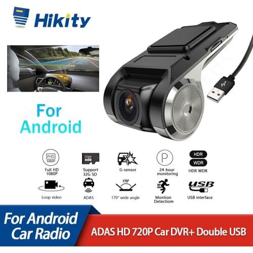 Hikity Car DVR Camera Android USB Car Digital Video Recorder Camcorder Hidden Night Vision Dash Cam 170° Wide Angle Registrar