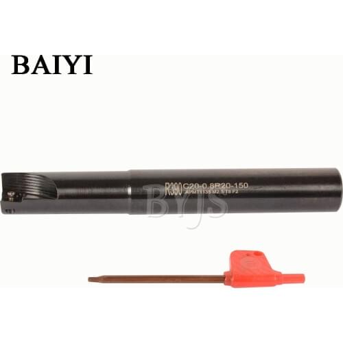 Milling cutter R390 C20-0.8R20-150 Indexable End Milling Holder Shank diameter 20mm length 150mm for insert APMT1135 holder