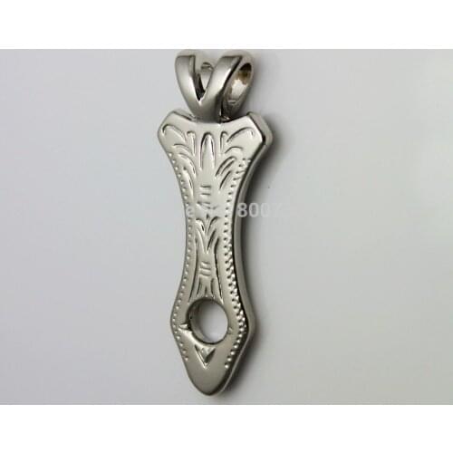 KBA01) 50pc Western Engraved Concho Necklace Pendant Adapter Silver