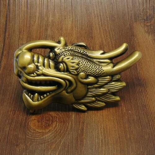 Classic Traditional Dragon Belt Buckle For Men Zinc Alloy Oval Wholesale Buckles Brass Color Classic Belt Buckle fit 4cm Belt