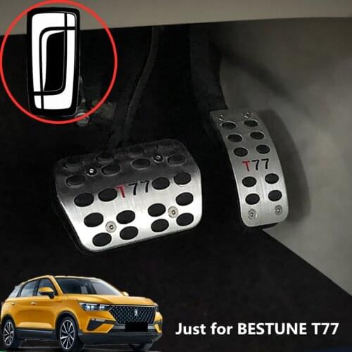 Metal Print Logo Car Foot Rest Gas Brake Pedal Pad Cover Accessories Kit For Bestune T77 2019-2021