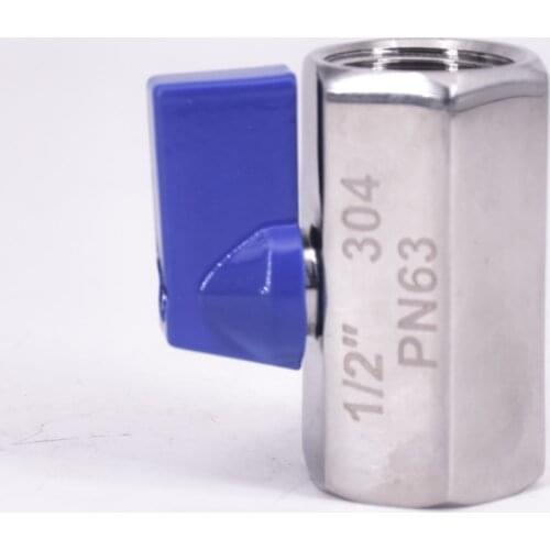 1/2" BSP Mini Sanitary Ball Valve Homebrew Beer SUS 304 Stainless Steel With Blue Hanlde