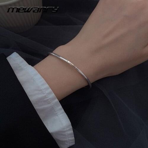 Mewanry Minimalist 925 Sterling Silver Couples Bracelet 2021 Trendy Punk Vintage Smile Face Bangles Party Jewelry Birthday Gifts