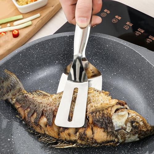 Kitchen Food Clip Spatula Stainless Steel Steak Clip Pancake Barbecue Spatula Kitchen Barbecue Fish Clip Bread Clip Cookware