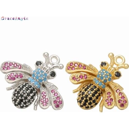 Trendy Brass Bee Charm Necklace Pendant For Jewelry Making Luxurious Charms Cross Pendant Animals Pendants Supplies for Jewelry