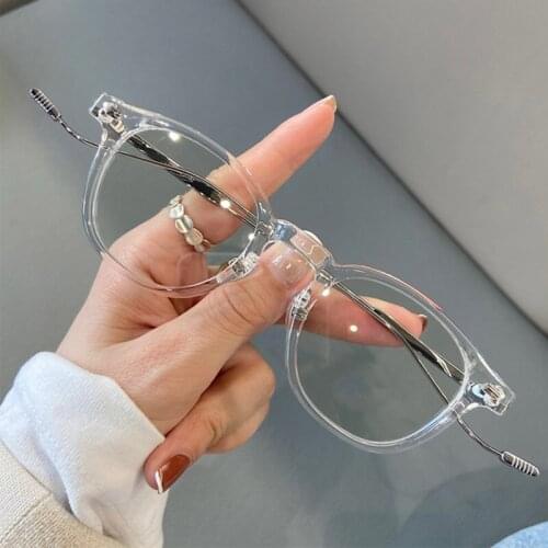 Fashion Transparent Glasses Women Leopard Optical Frames Cateye Glasses Office Trendy Computer Working Bluelight Glasses Lentes