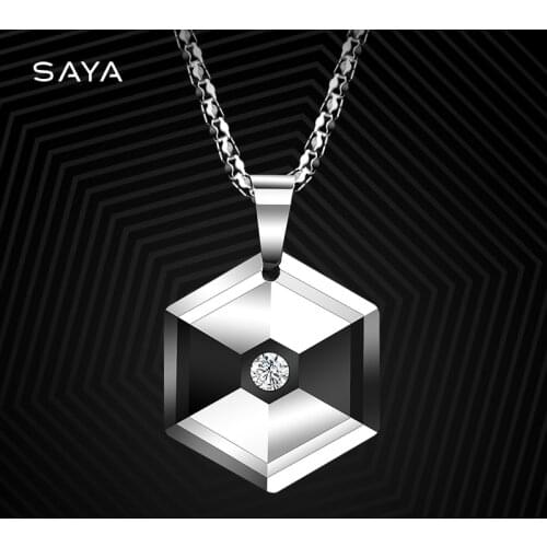 Men Necklace, Personality Pendant Tungsten Simple Fashion Student Necklace Jewelry, Engraving, Free Shipping