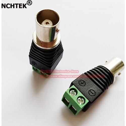 NCHTEK Coax Cat5 Cat6 CCTV Coaxial Camera BNC Female Jack Video Balun Connectors, BNC Female to Termial Block/Free shipping/5PCS