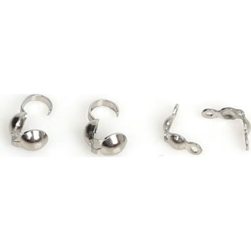 Wholesale 2.5x5mm 3.8x9mm 50Pcs/lot Silver Color Stainless Steel Cord End Cover Connectors To link Clasp For DIY Jewelry Making