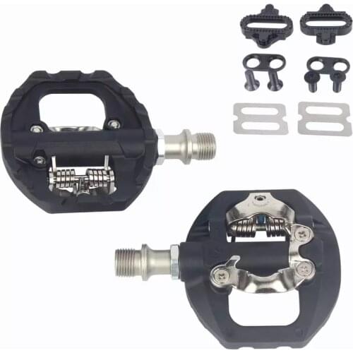 Mountain Bike Clipless Pedals SPD Compatible MTB Bicycle Nylon Fiber + Aluminum Alloy Self-locking Pedal