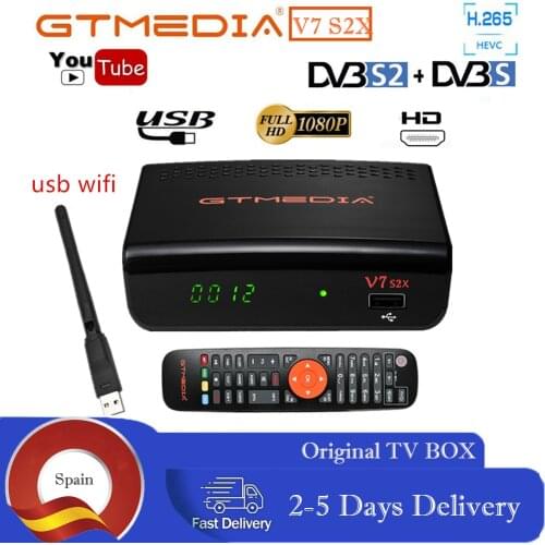 Gtmedia V7 S2X 1080P DVB-S2 Satellite TV Receiver with USB WIFI free upgrade from gtmedia v7s HD fast delivery no app include
