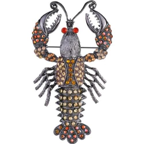Muylinda Luxury Jewelry Lobster Lady Fish Brooch Crayfish Enamel Brooch And Pin Cute Accessories Clothes Scarf Clip Brooch Gift